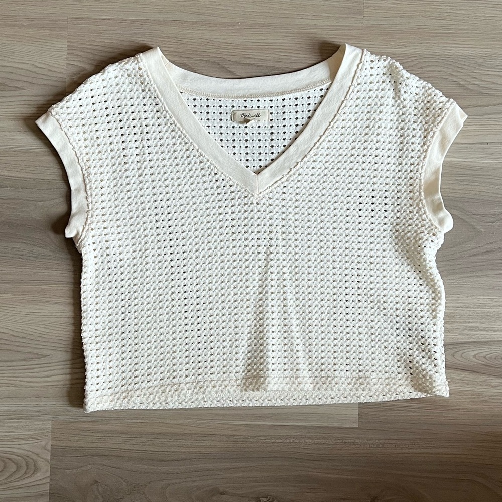Madewell V-Neck Crochet Crop Top